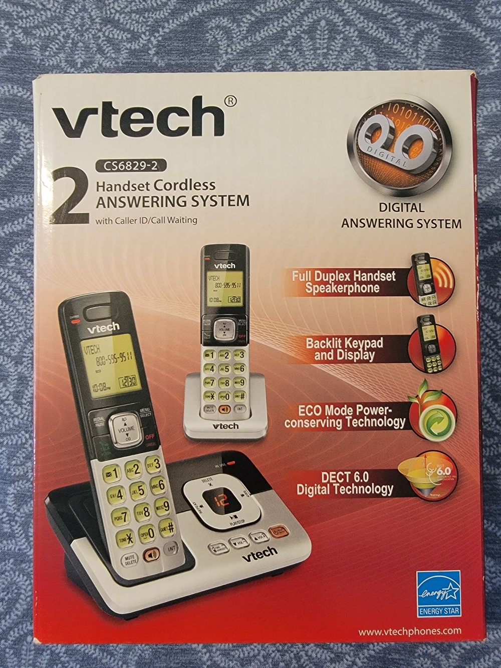 VTech 2-Handset Cordless Answering System in Silver and Black